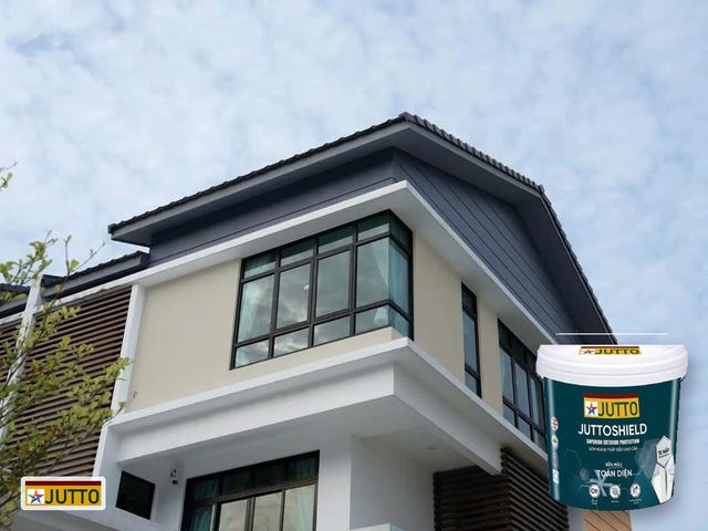 Ảnh bìa: Mặt tiền nhà phố, tường vữa phẳng